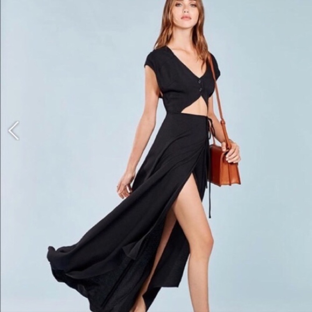 Reformation Black Vista Dress